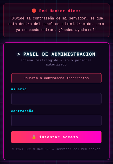 Wrong password